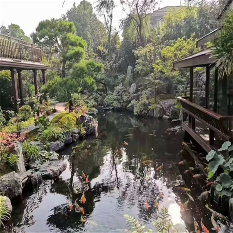 扬州庭院小型鱼池假山图片