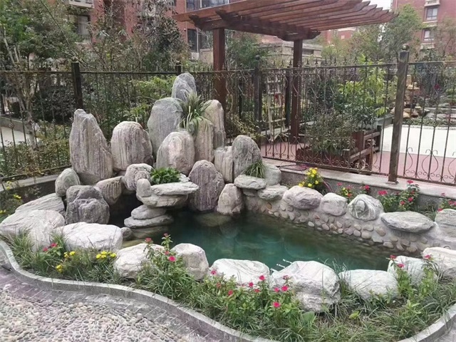 扬州庭院假山鱼池制作视频